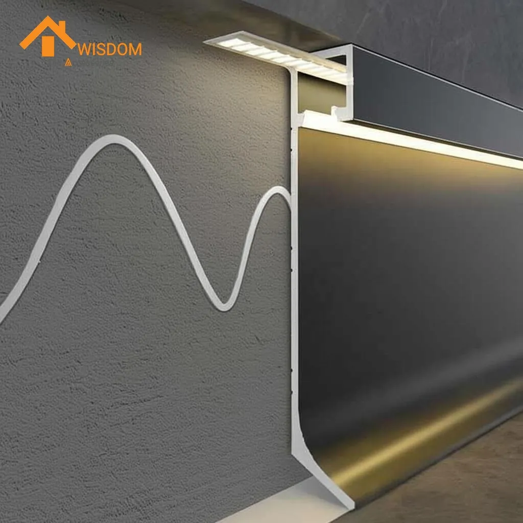 6063 Aluminium Skirting Corners Brushed Silver/Gold 2.5M