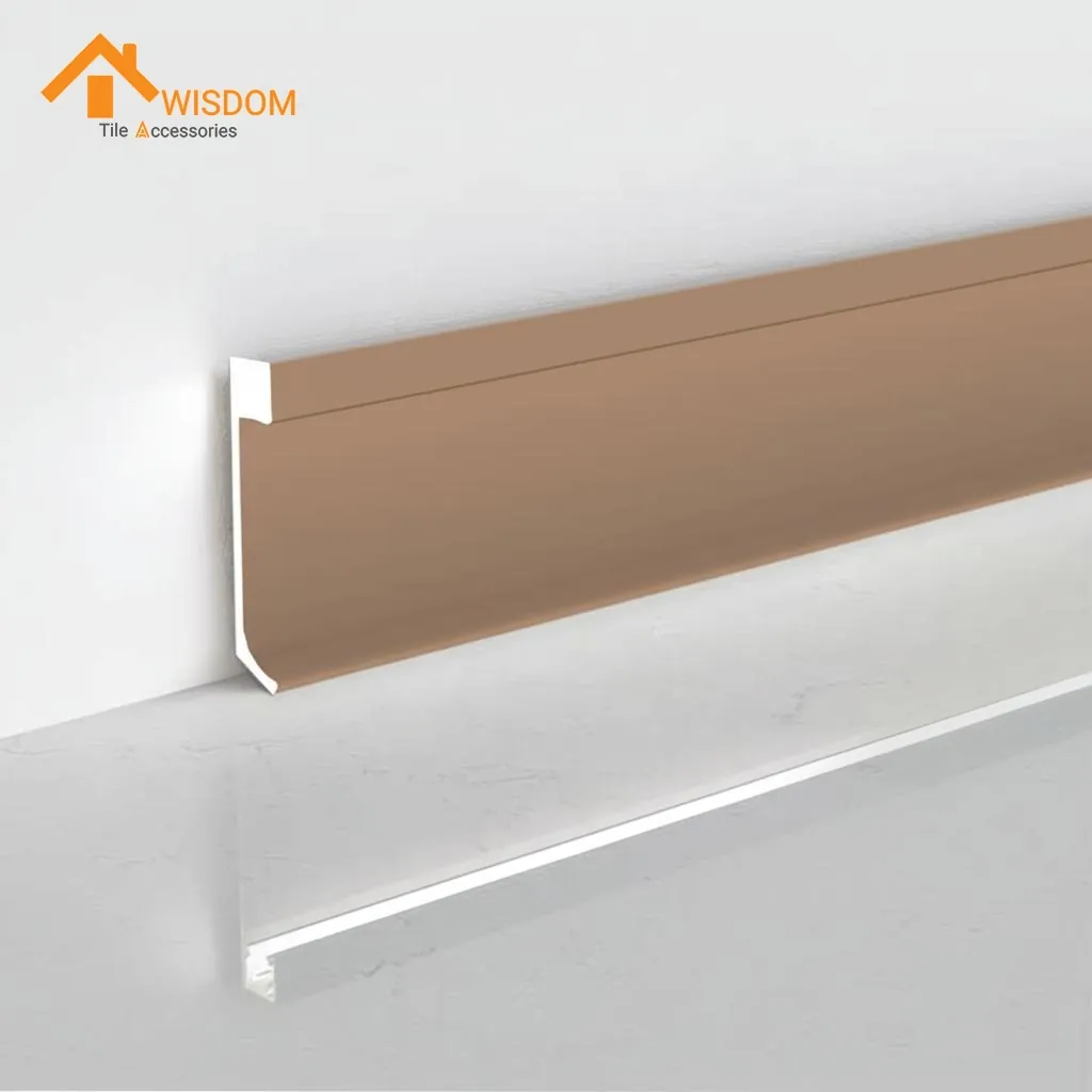 6063 Aluminium Skirting Corners Brushed Silver/Gold 2.5M