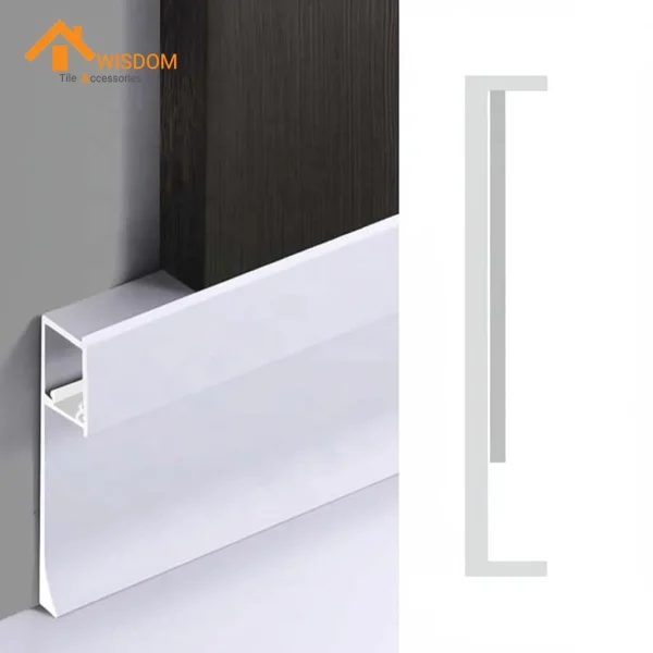 6063 Aluminium Skirting Trim Brushed Silver 2.5M