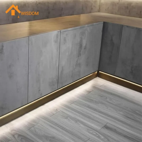 6063 Aluminium Skirting with LED 2.5M Brushed Silver/Gold