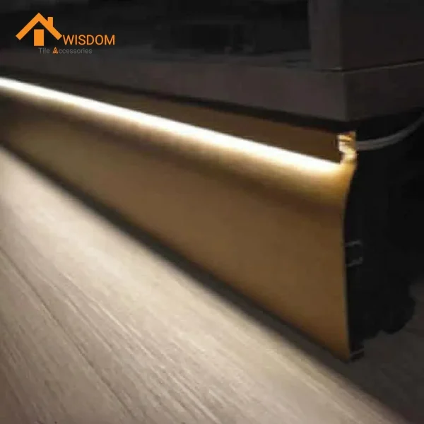 6063 Aluminium Skirting with LED 2.5M Brushed Silver/Gold