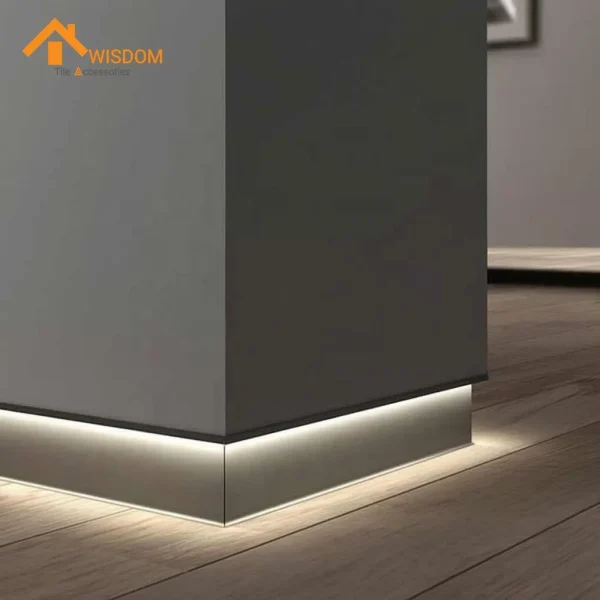 6063 Aluminum Baseboard Brushed Silver 2.5M