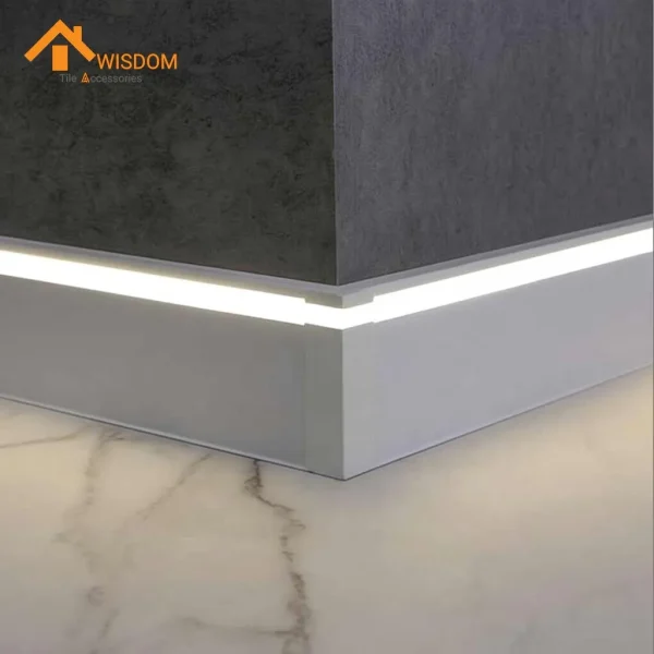 6063 Aluminum Baseboard Canada Style Brushed Silver 2.5M