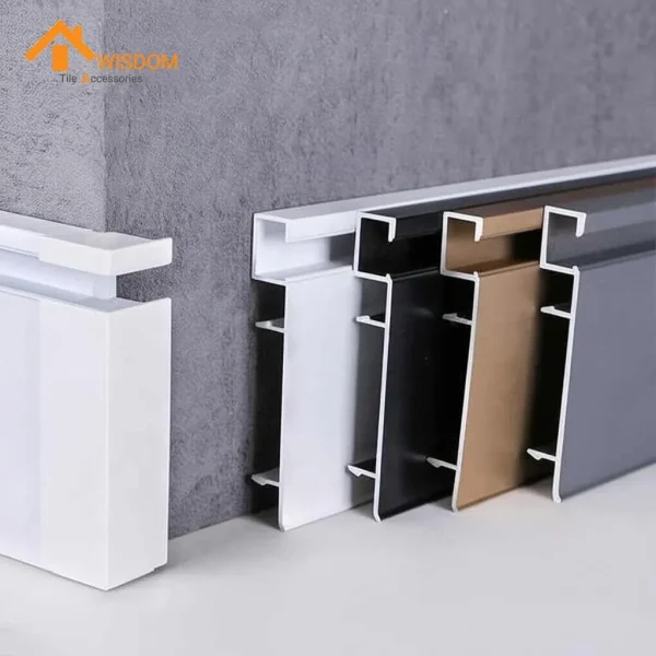 6063 Aluminum Baseboard Canada Style Brushed Silver 2.5M