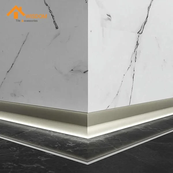 6063 Aluminum Baseboard Gold Anod. 2.5M Brushed Satin