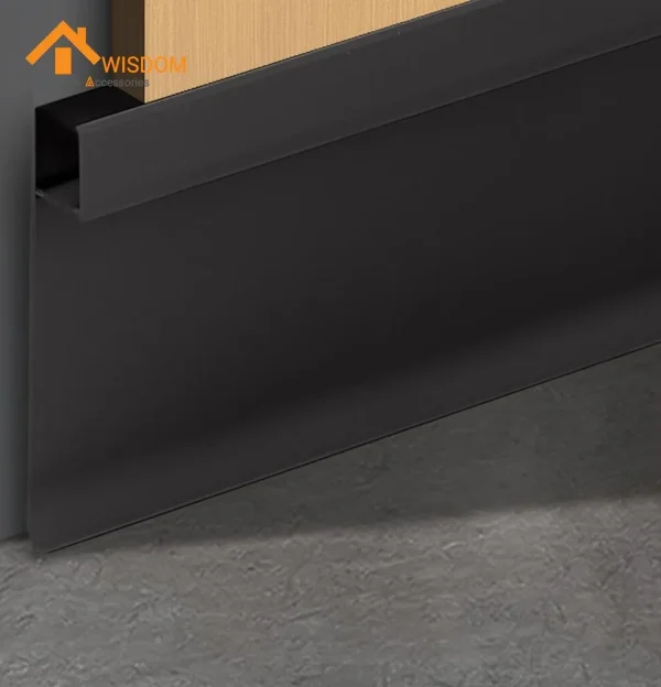 6063 Aluminum Baseboard Molding Brushed Silver 2.5M