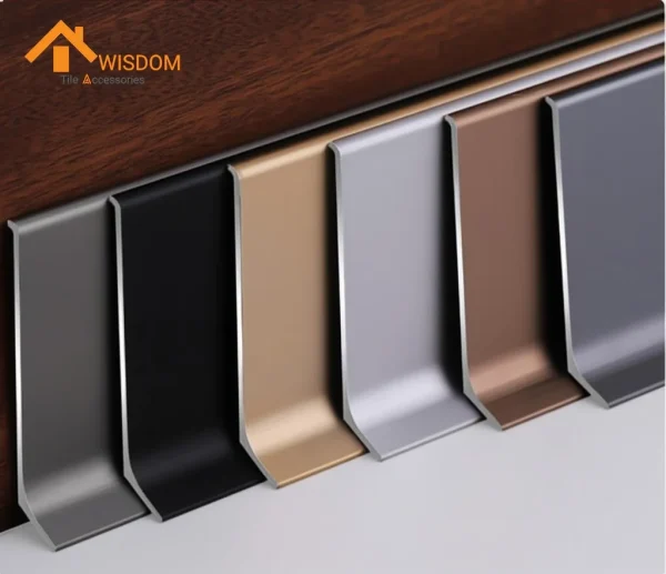 6063 Aluminum Baseboard Molding Brushed Silver 2.5M