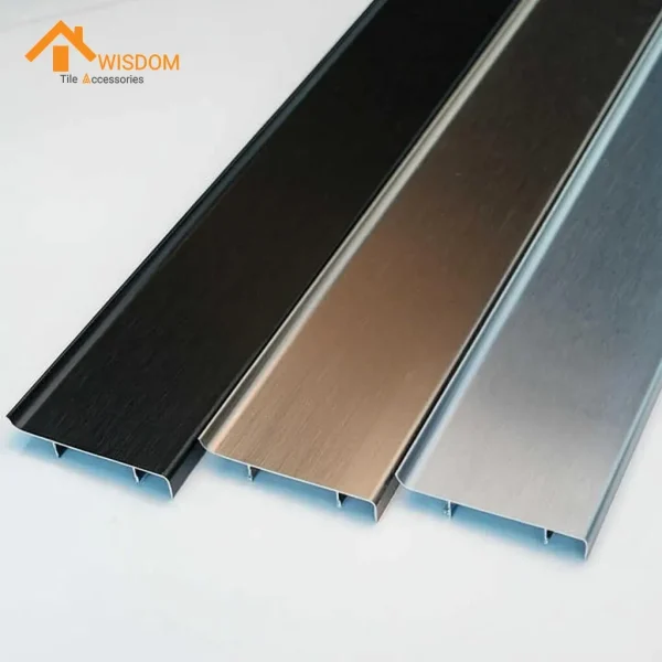 6063 Aluminum Baseboard Reveal Brushed Silver/Black 2.5M