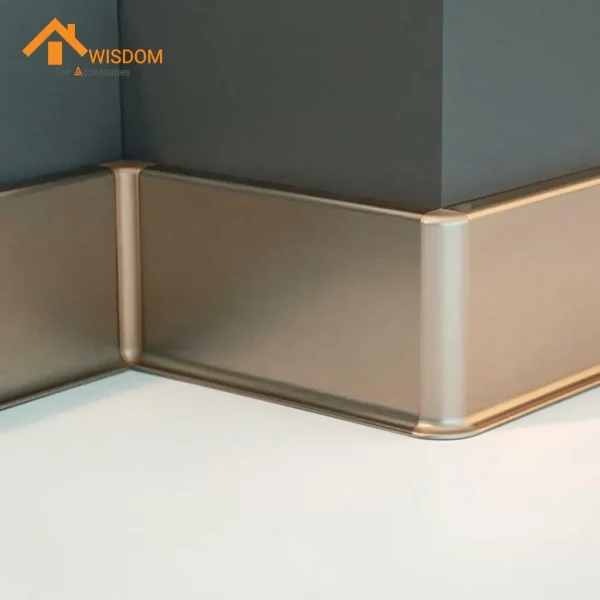 6063 Aluminum Baseboard Reveal Brushed Silver/Black 2.5M