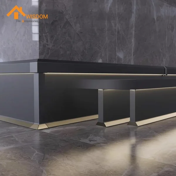 6063 Aluminum Baseboard Shadow Brushed Silver/Black 2.5M