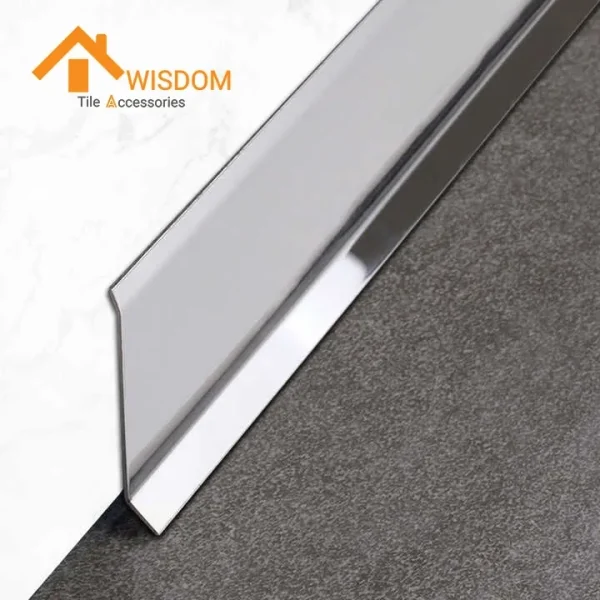 6063 Aluminum Baseboard with LED Brushed Silver/Black 2.5M