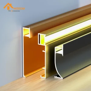 6063 Aluminum Baseboards Brushed Silver/Black 2.5M