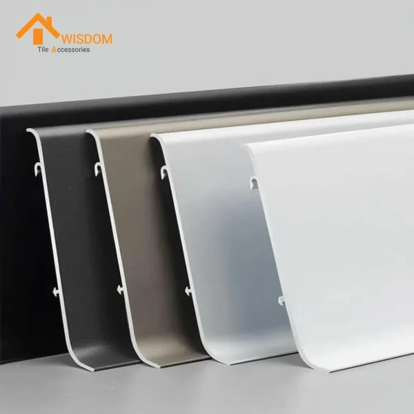 6063 Aluminum Cove Baseboard Brushed Silver 4" 5" 6" 8