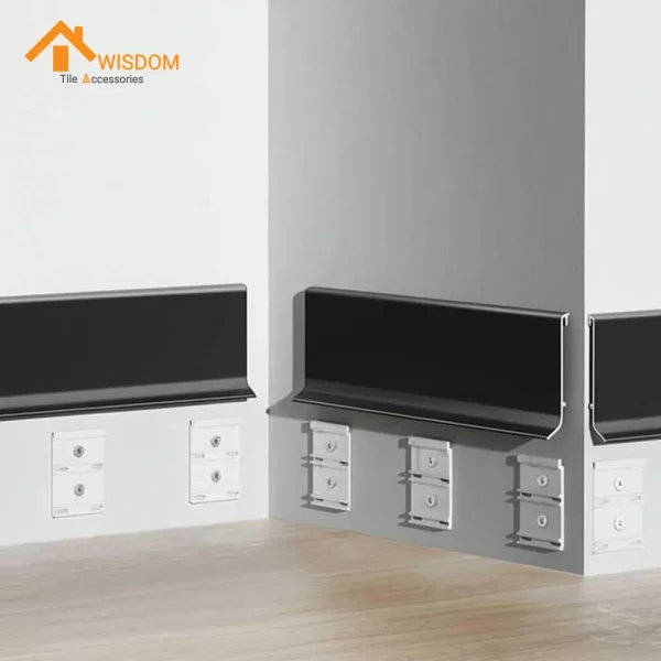 6063 Aluminum Cove Baseboard Brushed Silver 4" 5" 6" 8