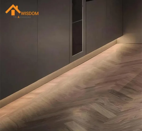 6063 Aluminum Recessed Baseboard Brushed Silver 2.5M