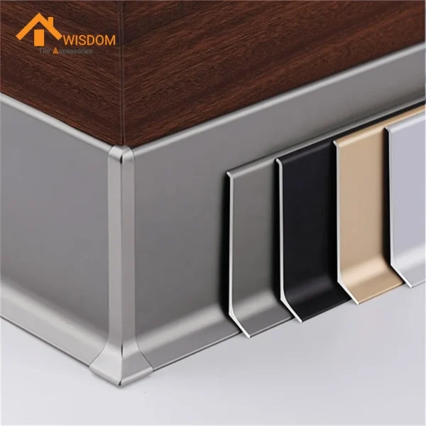 6063 Baseboard Aluminum Brushed Silver/Black 2.5M