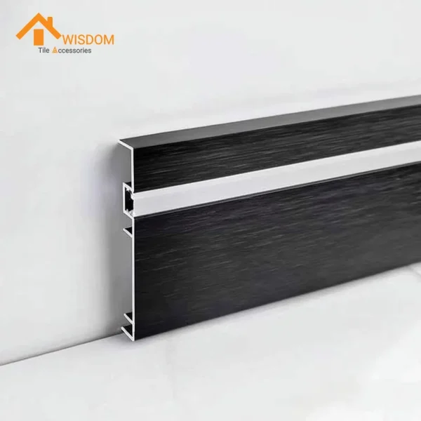 6063 Black Aluminium Skirting Board 50mm Matte/Satin 2.5M
