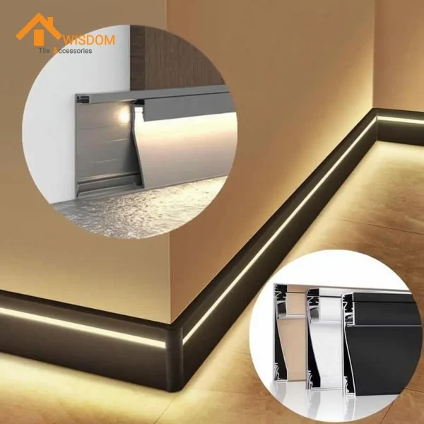 6063 Black Aluminium Skirting Brushed/Satin 2.5M