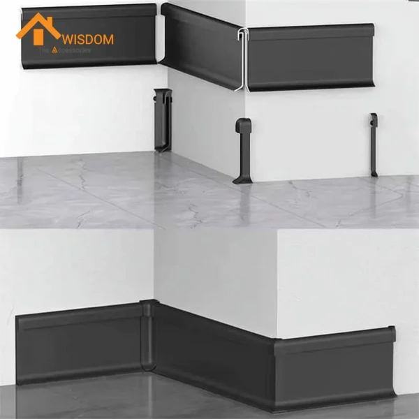 6063 Black Aluminium Skirting Brushed/Satin 2.5M