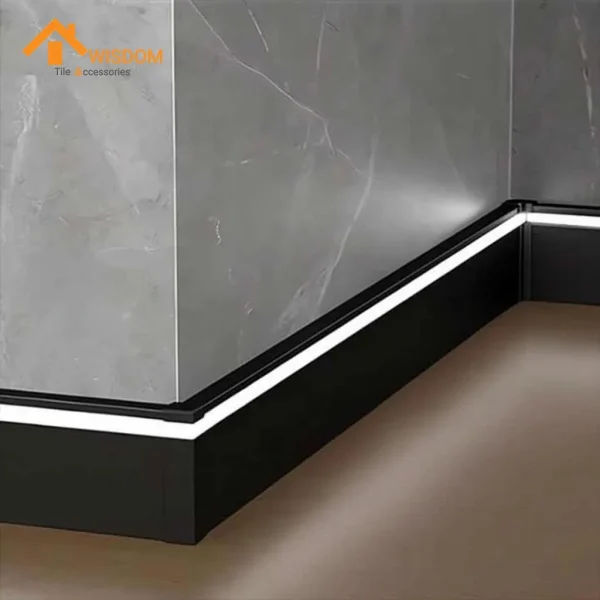 6063 Black Aluminum Baseboard 2.5M Matte Anodized