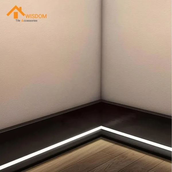 6063 Black Aluminum Baseboard 2.5M Matte Anodized
