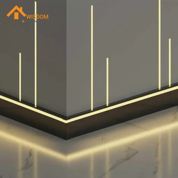 6063 Cast Aluminum Baseboard Brushed Silver 2.5M