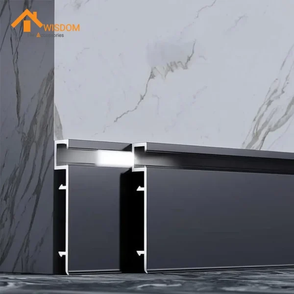 6063 Cast Aluminum Baseboard Brushed Silver 2.5M