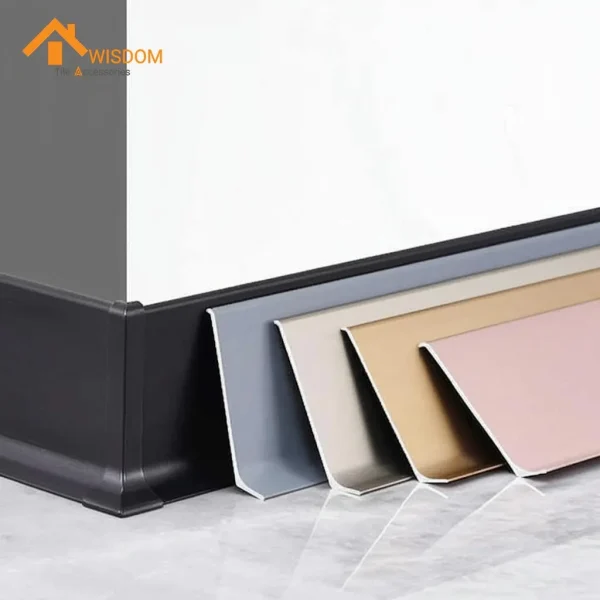 6063 Cove Baseboard Aluminum Brushed Silver/Black 2.5M