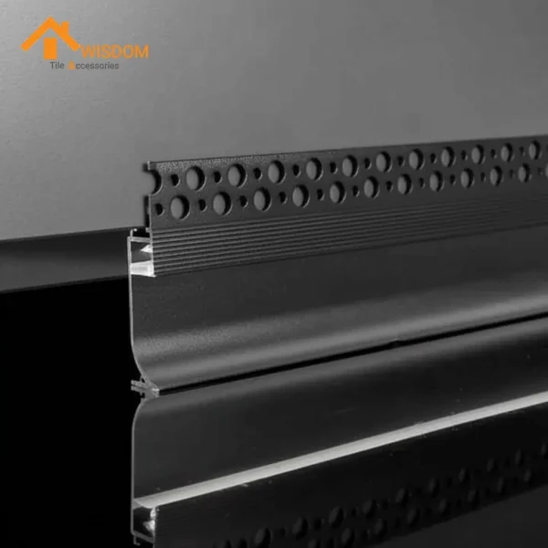 6063 Drywall Aluminium Skirting Brushed Silver 2.5M