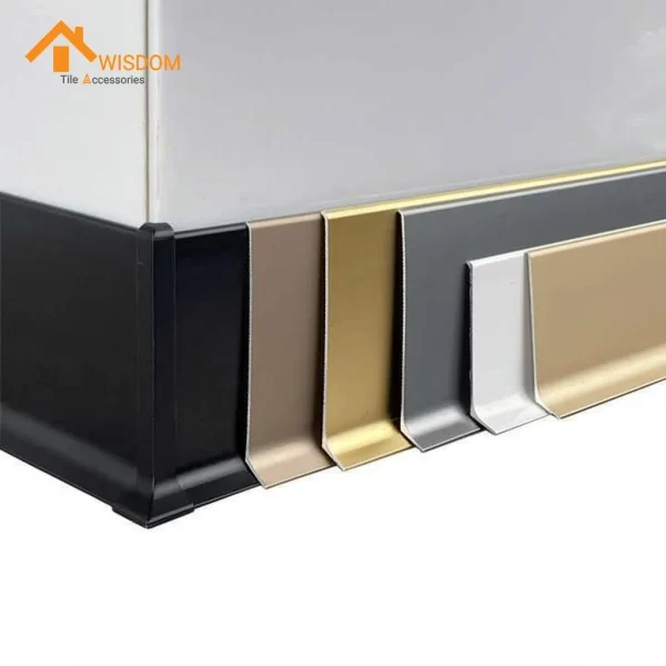 6063 Extruded Aluminum Baseboard Brushed Silver 2.5M