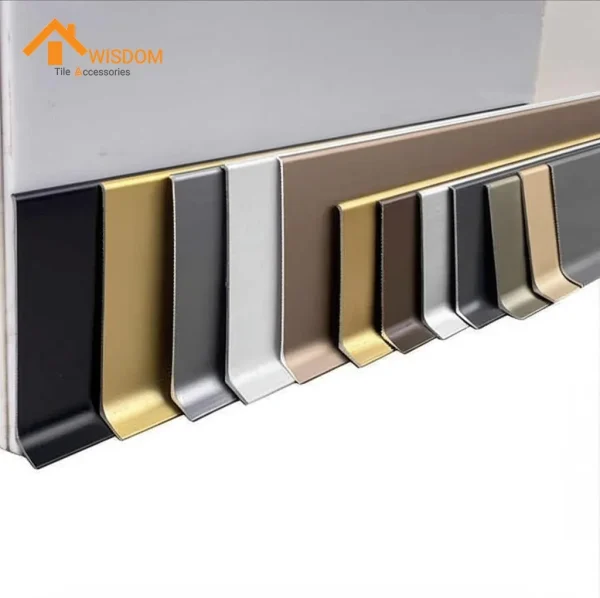 6063 Extruded Aluminum Baseboard Brushed Silver 2.5M