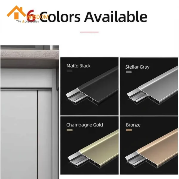 6063 Flat Aluminium Skirting Brushed Silver/Gold 2.5M
