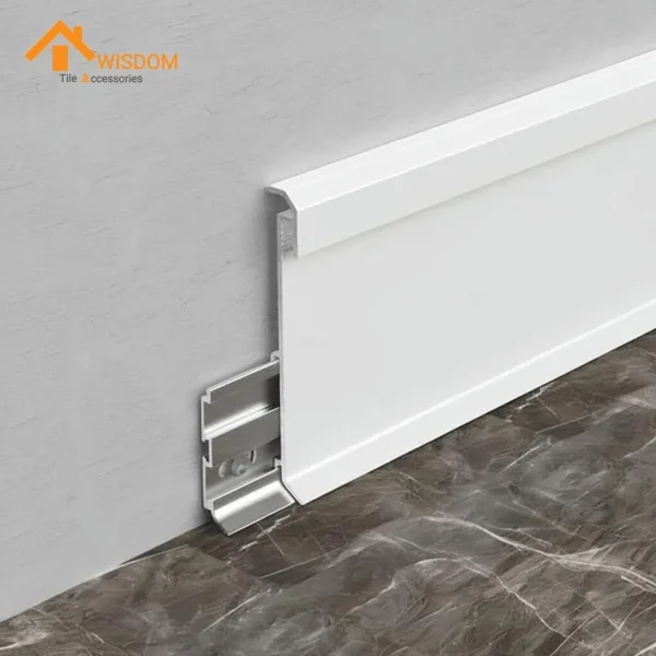 6063 LED Aluminium Skirting Brushed Silver/Black 2.5M