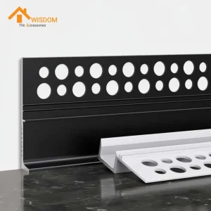 6063 Recessed Aluminium Skirting Brushed Silver 2.7M