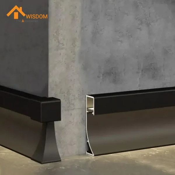 75mm Aluminium Skirting 6063 Brushed Silver/Black/White ANOD.