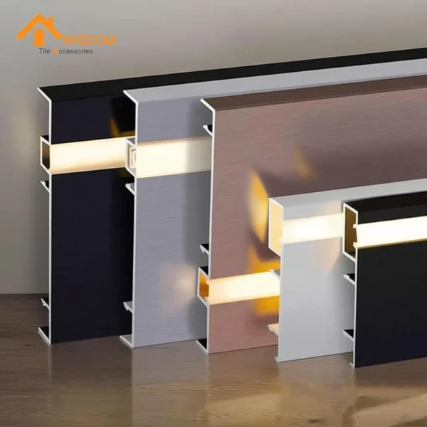 75mm Aluminium Skirting Price 6063 Brushed Silver/Black 2.5M