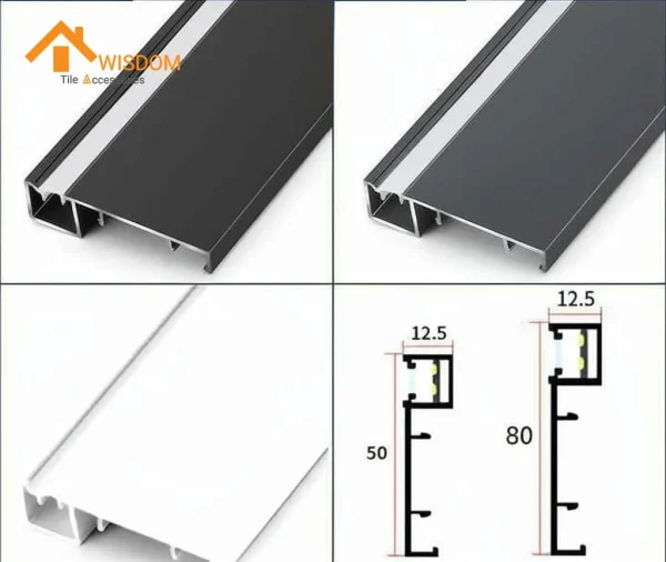 75mm Aluminium Skirting Price 6063 Brushed Silver/Black 2.5M