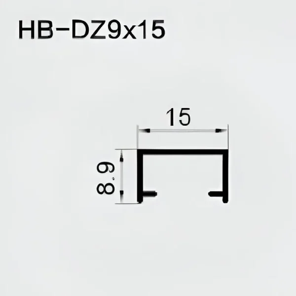 Alum C Channel 8.9x15mm - Matte Size