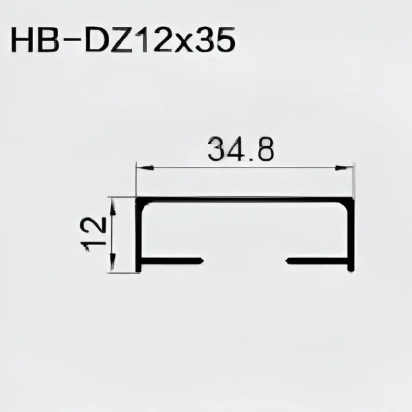 Aluminum C Channel Sizes 12x34.8mm - Matte Size