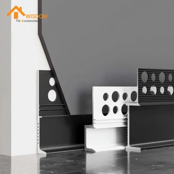 Brushed Aluminium Skirting Boards 6063 Silver 2.4M Brushed Finish