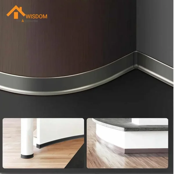 Brushed Aluminum Baseboard 6063 Silver 2.5M