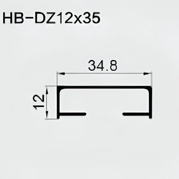 C Aluminum Track 12x34.8mm - Brushed Size