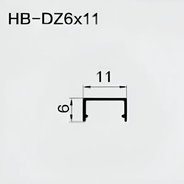 C-Channel Aluminum 6x11 mm - Brushed Size