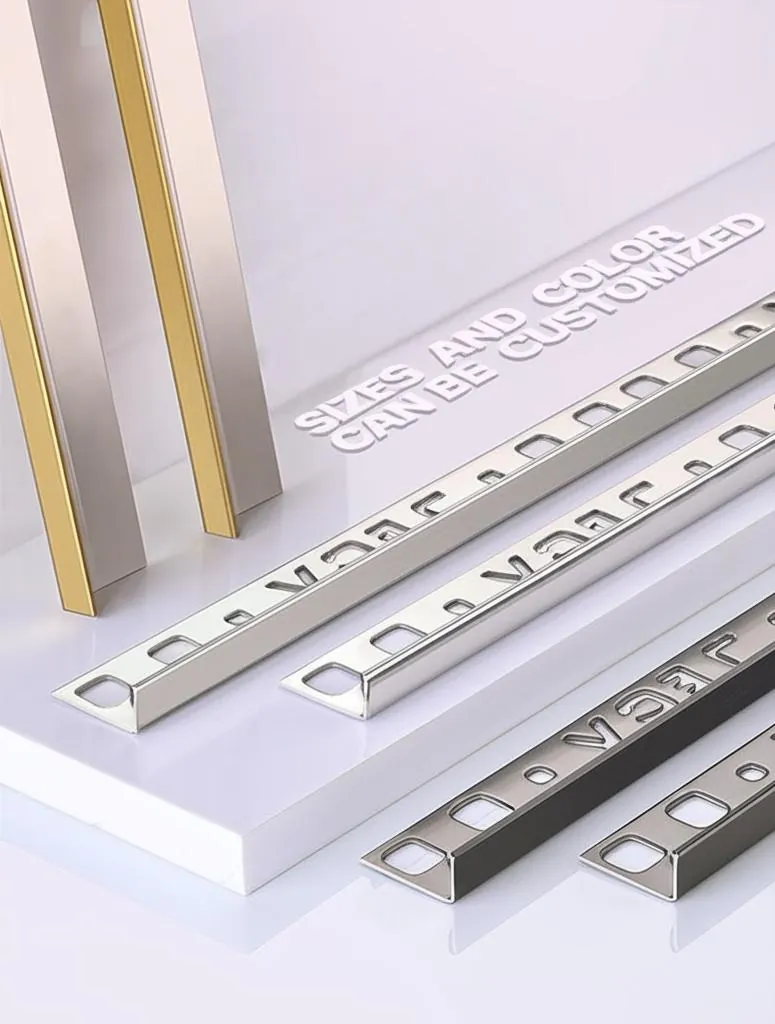 Case 10mm Brushed Steel Tile Trim 304 Stainless 2.5M Silver 003