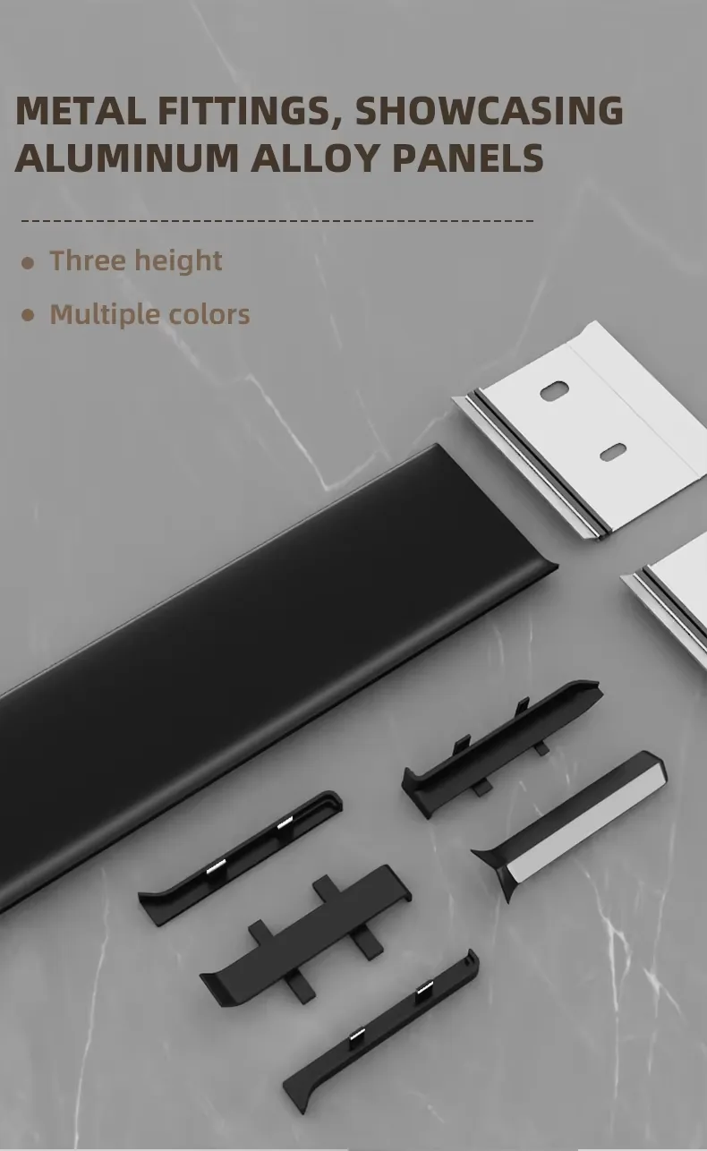 Case 150mm Aluminium Skirting 6063 Brushed SilverBlack 2.5M 003