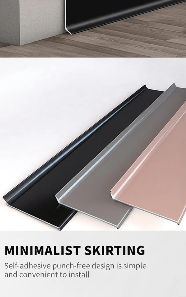 Case 150mm Aluminium Skirting Price 6063 Brushed SilverBlack 2.5M 002