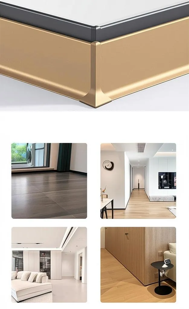 Case 150mm Aluminium Skirting Price 6063 Brushed SilverBlack 2.5M 003