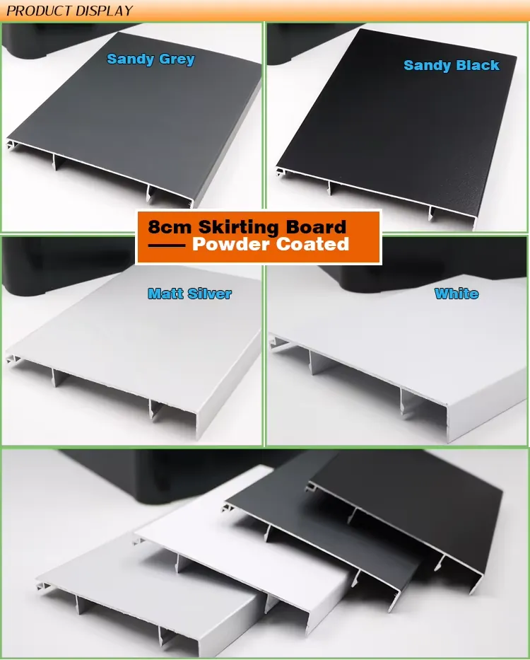 Case 50mm Aluminium Skirting 6063 Brushed SilverBlack 2.5M 001