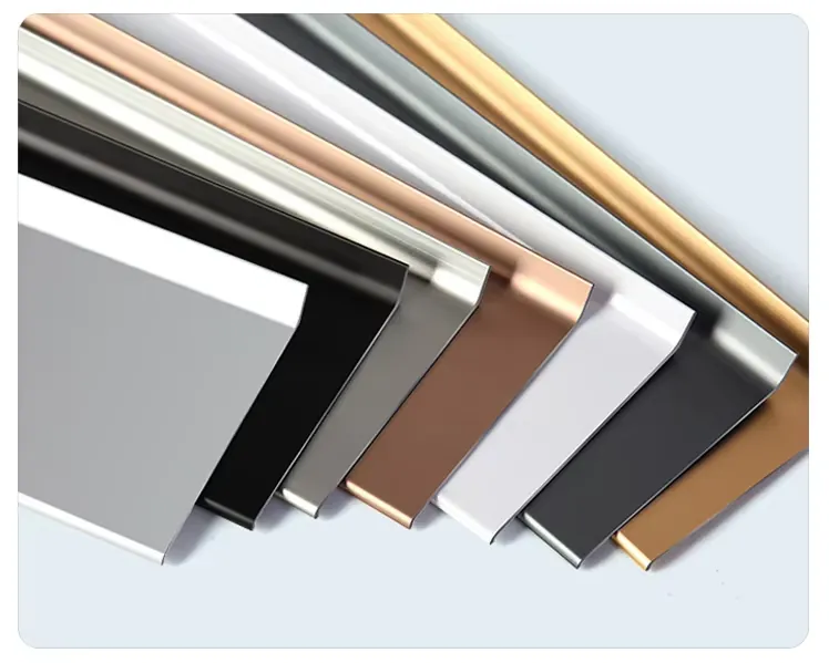 Case 6063 Aluminium Cove Skirting Brushed Silver 2.5M 003
