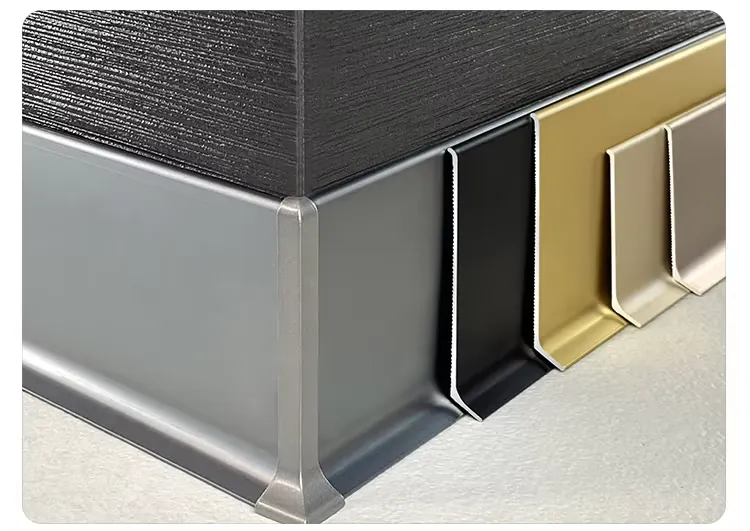 Case 6063 Aluminium Cove Skirting Brushed Silver 2.5M 004